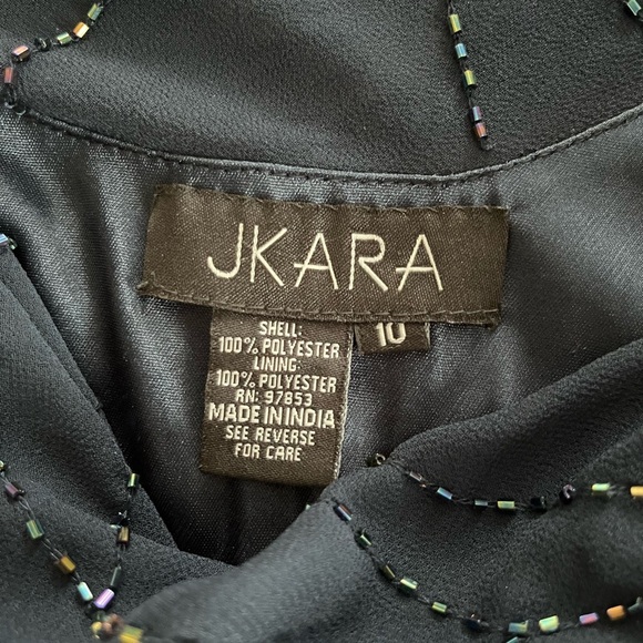 J Kara Elegant Navy Rhinestoned Top, Long Sleek Gown Women’s Size 10 - Picture 5 of 14